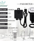 Sink Top Air Switch Kit For Garbage Disposal With Long Button Brushed Nickel Finish Stainless Steel Button Cover diagram