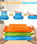 Collapsible Silicone Beach Bucket Large Pail For Sand And Water Play Kid And Adult Friendly Grab And Go Beach Toy collapsed view