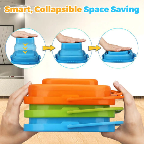 Collapsible Silicone Beach Bucket Large Pail For Sand And Water Play Kid And Adult Friendly Grab And Go Beach Toy collapsed view