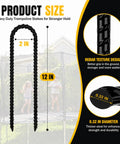 Heavy Duty Trampoline Stakes Anchors 12 Inch Ground Anchors With T Hook 8 Pack, featuring size and design details.