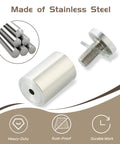 Stainless Steel Sign Standoff Screws 1 Inch By 1.38 Inch Wall Mount For Glass And Acrylic Frames Brushed Finish Hanging