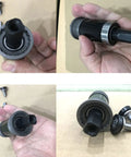 Square Taper Bottom Bracket Set For Mountain And Road Bikes, Pro Grade Aluminum Sealed Bearing BB With Boron Spindle, 68x120mm, Black Finish, Includes Cups And Waterproof Screws shown in detail with components.