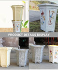 Hexagonal Flower Pot Molds For Epoxy Resin And Concrete, DIY Home Decor Craft Mold Set For Plant Pots shown in various materials