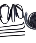 Ford F 100 1967 1970 Complete Door And Window Glass Seal Kit With 10 Piece Weatherstrip Set For Driver And Passenger Sides OEM Grade Replacement Direct Fit Weather Tight Seals For Classic Truck - shown uninstalled, rubber materials.