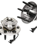 Beefed Up Front Wheel Bearing Hubs Kit For 4WD Chevy GMC Silverado Sierra Yukon Suburban Tahoe Avalanche Cadillac Escalade ESV EXT 6 Studs Models With Two Bearings And Hubs Mounting Replacement