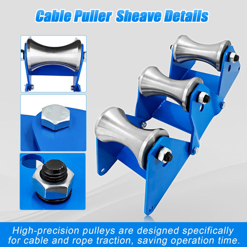 Heavy Duty Cable Puller Sheave For Industrial Laying High Load Wire Tugger Pulley Efficient Cable Feeding Wheel Steel Pulley Attachment