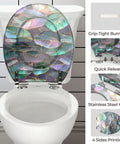 Toilet Seat Round Resin for Bathroom with colorful design, features quick release hinges and grip-tight bumpers.