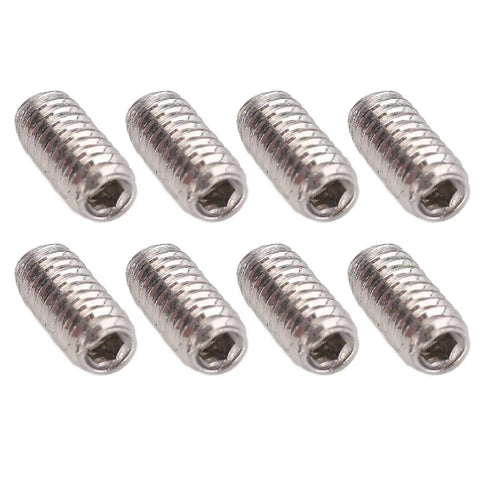 50 Pcs Set Screw Kit A270 Stainless Steel Grub Screws DIN 916 arranged in rows, M2x4 size for mechanical fastening projects.