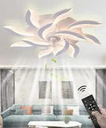 Dope 39 Inch Modern Bladeless Ceiling Fan With Lights And Remote Control in a stylish living room setting