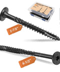 Heavy Duty Wood Screws Assortment Kit Offering Rock Solid Alloy Steel Build And A Top Shelf Rust Resistant Coating For Deck Builds and ACQ Lumber Work, 2-7/8" and 4-1/2" sizes