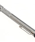 Round Aluminum Soapstone Holder With Adjustable Grip And Inner Sleeve Collet For Maximum Protection Built Tough And No Fuss To Use Model 70807 Made In USA Silver Finish shown at an angle.