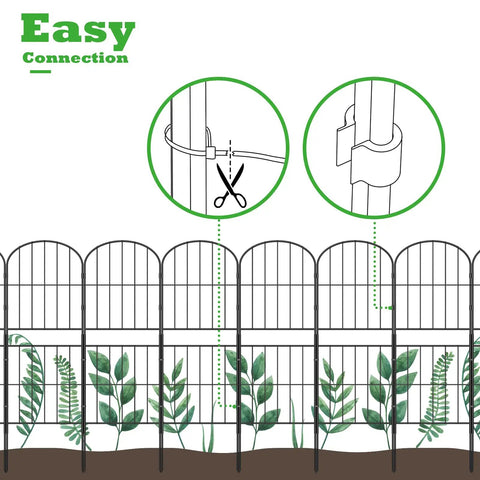 Decorative Garden Fence Panels Pack Of Ten 36 Inches High And About Ten Point Eight Feet Long Rustproof Metal Wire Border installation method
