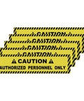 Five Pack Authorized Personnel Only Floor Stickers 24 By 6 Inches Caution Sign Self Adhesive Vinyl Waterproof For Construction Sites Warehouses And Workplaces
