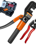 Hydraulic Crimping Tool And Cable Cutter Kit With 9 Dies For 1 Eighth To 3 Sixteenth Stainless Steel Cable Railing, open case