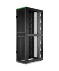 Rock Solid Floor Standing Server Rack Cabinet 48U Network Enclosure With Side Panels Black, 19 inch, sturdy design for data center or office.