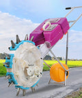 8 Mouths Precision Garden Seeder Hand Push Planter With Depth Adjustable Control And Dual Hopper Seed And Fertilizer Spreader
