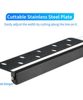 Cuttably designed stainless steel plate for the 8 Pack 5W 12 Inch LED Hardscape Paver Lighting Kit, showcasing adjustability features.