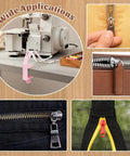 2 Pack Pink Zipper Jig Tool For Zipper Pulls Plastic Zip Slider Installing Tool Adjustable Handy Zip Fastener Jig shown in use