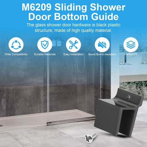 Sliding Shower Door Bottom Track With One Half Inch Channel Black Finish For Glass Doors Up To Seven Sixteenth Inch Thick Durable