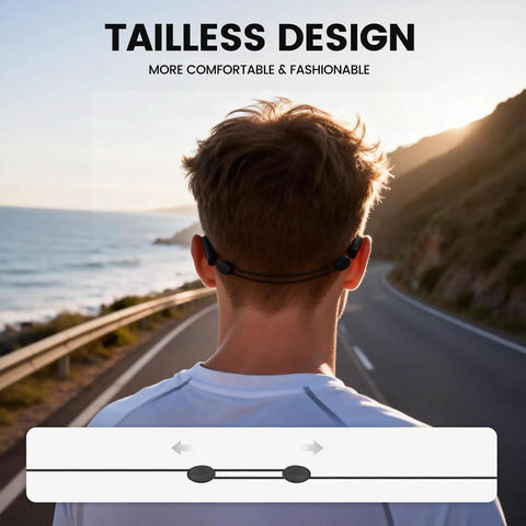Man wearing 3 Pack Adjustable Eyeglasses Straps For Men Women And Kids No Tail Sunglasses Strap Eye Glasses Holder on road
