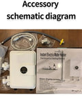 Accessory schematic diagram of Wall Mounted Tankless Electric Water Heater Delivers Killer Hot Shower Flow With 5500 Watt Output Plus Drip Free Safety Guard.