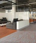 Modern office with Flex Gray Vinyl Wall Base 4in By 40ft Self Adhesive Baseboard Trim, flexible molding, and toe kick.