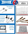 Comparison chart of Black Pop Rivets With Washers Kit 140 Pieces Three Sixteenth By Five Eighth Inch Four Point Eight By Sixteen Millimeter Aluminum Rivets With 304 Stainless Steel Washers vs others