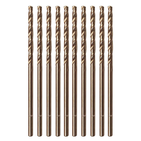 10-piece 5/64 Inch Cobalt Drill Bit Set M35 High Speed Steel Jobber Length 135 Degree Point For Hard Metal Stainless Steel Cast Iron