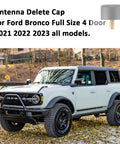 Ford Bronco Custom Antenna Cap Matte Black Hood Mounted Base Cover For Full Size And Sport Models 2021 2022 2023 2024 2025 2026 Car Wash Safe Antenna Delete Kit Gap Filler Bronco Accessories Aluminum