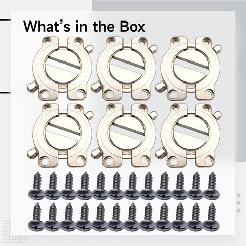 Rock Solid Zinc Alloy Furniture Connectors, Heavy Duty Round Fasteners With Pre Installed Screws, pack of six with screws.