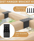 Heavy Duty Pergola Brackets Kit For 4x4 Wood Posts With Included Screws Joist Bracket Connector And Beam Support