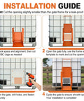 Installation guide for Solid Gear Sliding Grain Gate With Heavy Duty Discharge Chute For IBC Tote 9x9 showing cut instructions.