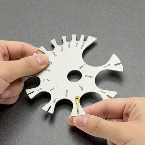 Dead On Piercing Gauge Measuring Tool Stainless Steel Body Jewelry Sizer Wheel Millimeter Chart For Ear Nose Ring Earring Belly Barbell And Tongue Piercing Professional Fit Check