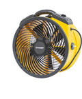 Hardcore Yellow Dock Fan Pumpin Out 2100 CFM Of Ice Cold Air Up To 170 Feet, heavy-duty design for warehouses and outdoor use.