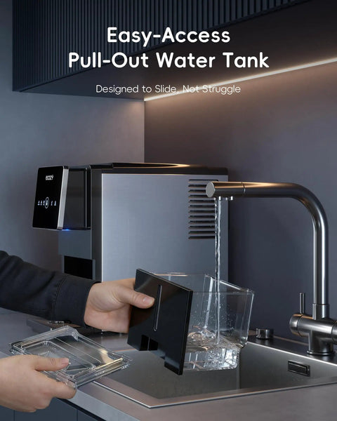 Easy-access water tank for Nugget Ice Maker With Touchless Dispenser For Home And Office Use, 40 lbs per day countertop ice machine