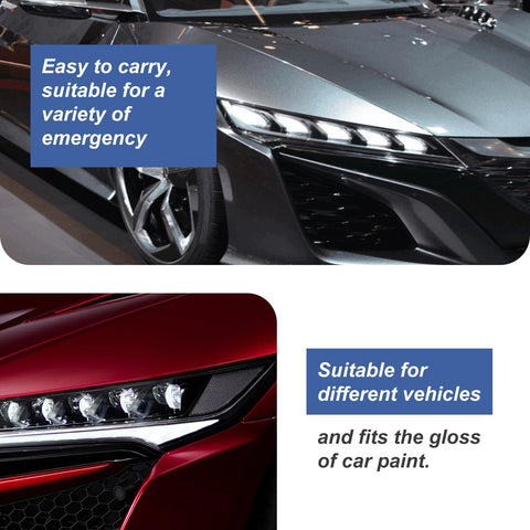 Close-up of car next to Scratch Removal Pen 2 Pack, Quick Fix For Scratches And Paint Damage, Weatherproof Car Scratch Repair Pen.