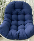 Egg Chair Cushion Replacement For Outdoor Hanging Chairs 47x35x7 Inches Blue Ultra Cozy Thick 6 Inch Cushion With Highly Elastic Cotton