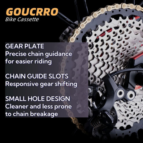Close-up of 8 Speed Bike Cassette Set For Mountain And Road Bikes With 11-32T 11-36T 11-40T 11-42T Options showing gear plate and chain guide slots