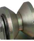 Close-up of Badass 2 Inch V Groove Steel Caster Wheel For Sliding Gate And Industrial Carts with detailed metal finish.
