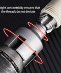 Close-up of 2pc Threader Set For PVC Pipes 1/2 And 3/4 Inch Opener With Electric Drill, showing high hardness alloy threading detail.