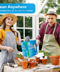 Two people gardening with 100 Pack Microfiber Cleaning Cloths Dispenser Box Lint Free Ultra Absorbent Reusable Rags