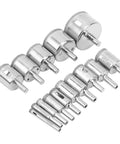 Heavy Duty 15 Piece Drill Bit Hole Saw Kit For Glass Marble Ceramic Tile And Granite Plating Coating Fast Chip Removal Water Lube Precision Boring Tools, 6-50mm bits