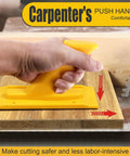Carpenter using Heavy Duty Woodworking Push Block Safety Push Stick With Non Slip Grip on table saw for precise control