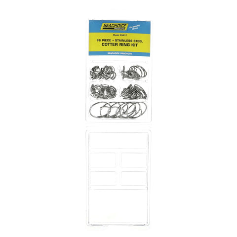 66 Piece Must Have Stainless Steel Cotter Ring Kit for Clevis Pins With All Popular Sizes displayed in packaging