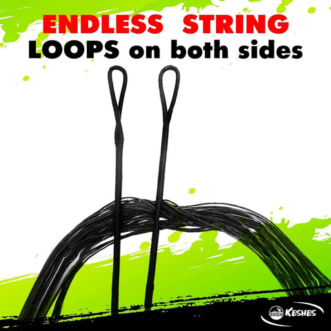 Durable Dacron Bow String Replacement For Archery Recurve And Traditional Longbows, 12 14 16 Strand Options, showing loops