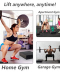 Deadlift Drop Pads Pair For Quiet Home Gym Lifts, Noise Reducing Heavy Duty Weightlifting Mats For Floor Protection, in use