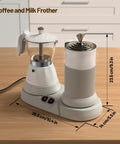 Straight Fire Game Changer Electric Espresso Machine With Fast Steam Milk Frother Two In One on wooden countertop.