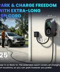 Beefy 48 Amp Level 2 EV Charger With J1772 Plug, 11.5 kW 240V Fast Home Charging Station, 25 Ft Cable shown installed outdoors