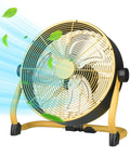 Heavy Duty Metal Industrial Floor Fan Delivers Boss Level Breeze With Three Speed Settings, Energy Saving Brushless DC Motor, 360 Degree Tilt Head For Custom Airflow, Portable 14 Inch Floor Fan For Home Garage Shop
