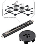 Electric Connector Add-On For Mechmix Series 3D Puzzle Mechanical Model Kit Expand Base In Six Directions With One Power Line To Link Parts And Create A Cohesive Steampunk Scene For Collectors, black connector and base pieces
